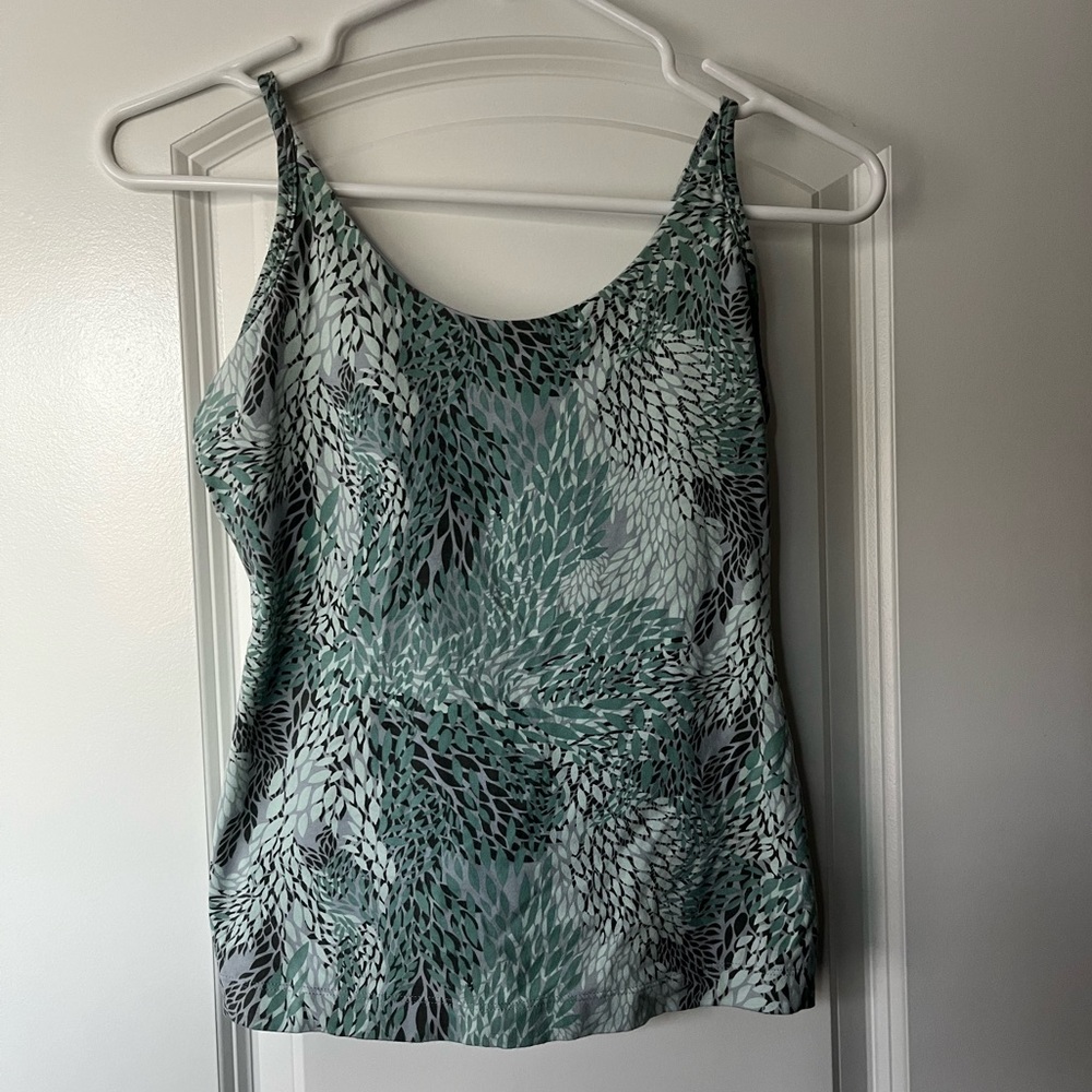 Patagonia Teal and Black Patterned Tank